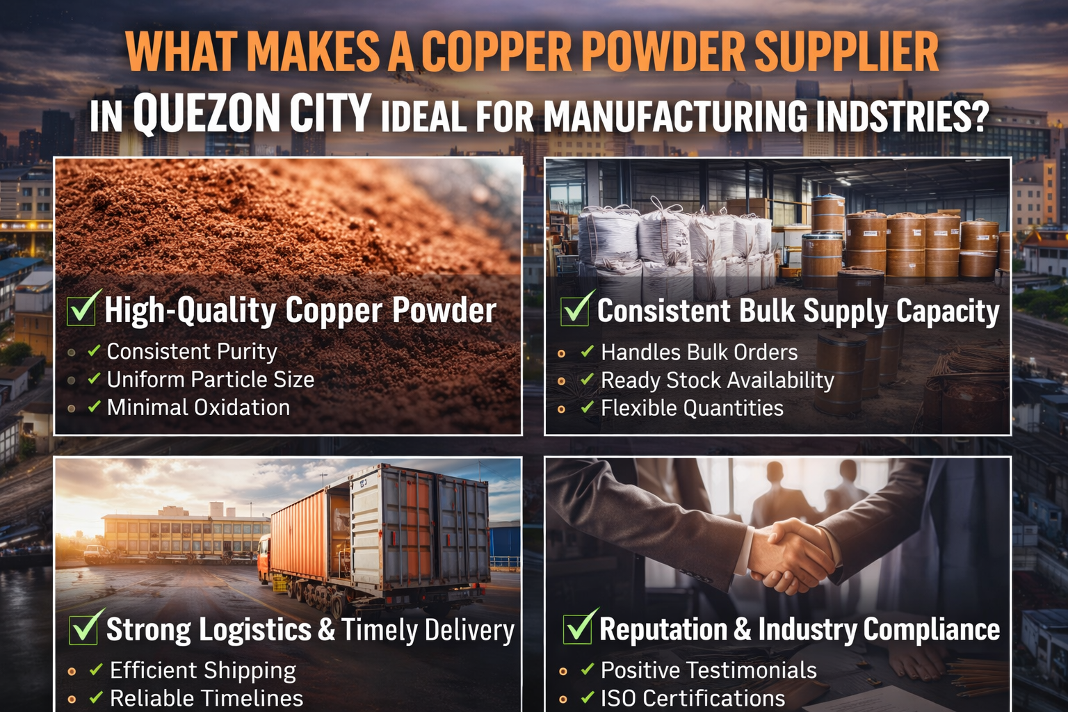 What Makes a Copper Powder Supplier in Quezon City Ideal for Manufacturing Industries?